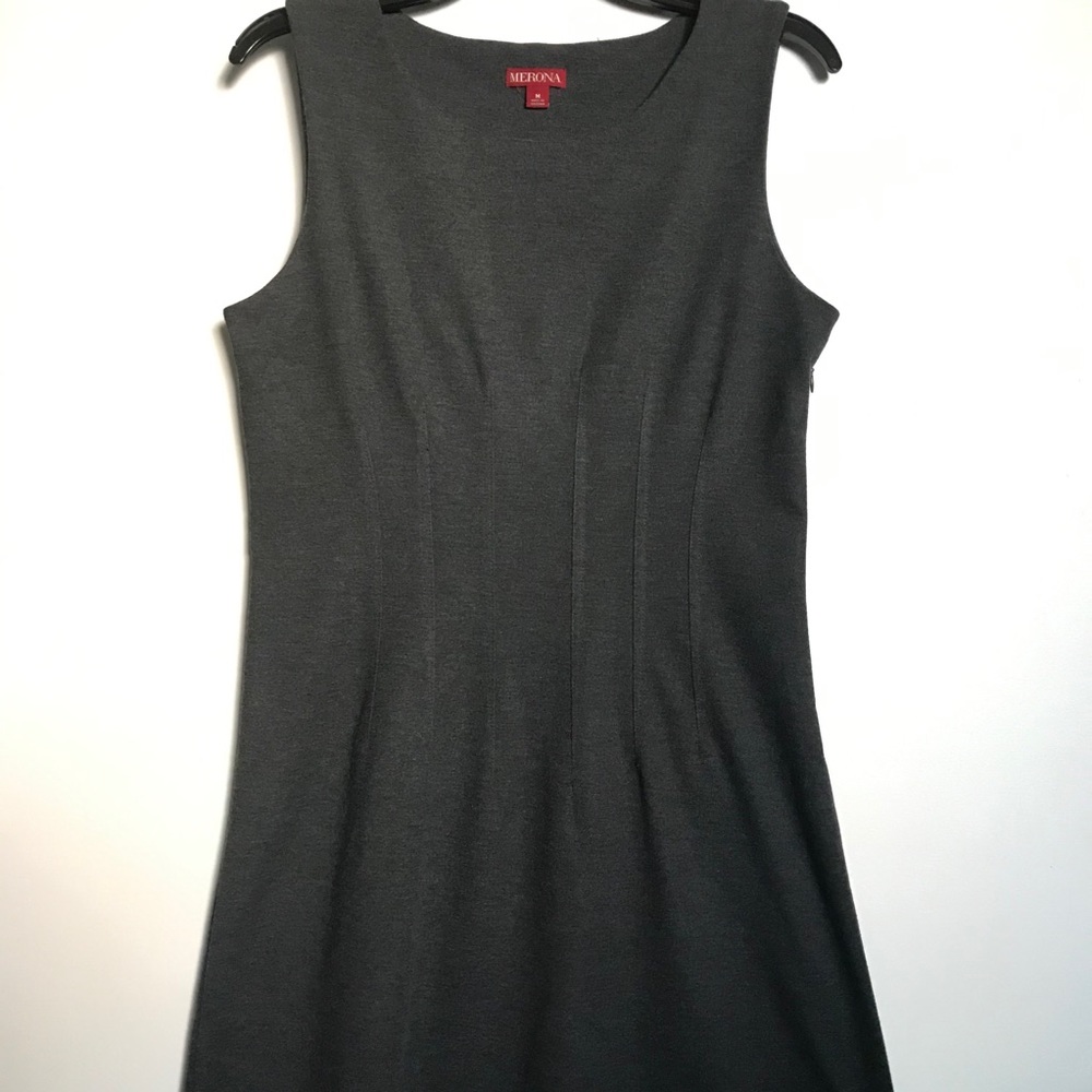 Merona Dress Fit and Flare Gray Stretch Spring